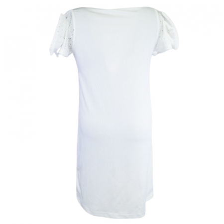 Set rochie eleganta cu maneca scurta si geanta pentru fete Mini Junior R290524-4, Alb [1]