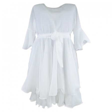 Îmbrăcăminte fete - Rochie eleganta cu maneca scurta pentru fete Mini Junior R290524-5, Alb