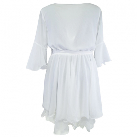 Rochie eleganta cu maneca scurta pentru fete Mini Junior R290524-5, Alb [1]