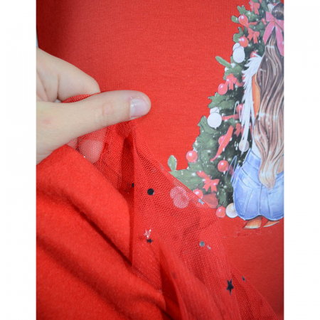 Rochie eleganta captusita de Craciun pentru fete Moda 2052-R, Rosu [2]