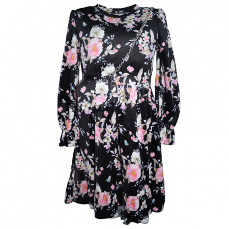 Îmbrăcăminte fete - Set rochie eleganta si geanta pentru fete Lucky Girl 4031-N, Negru