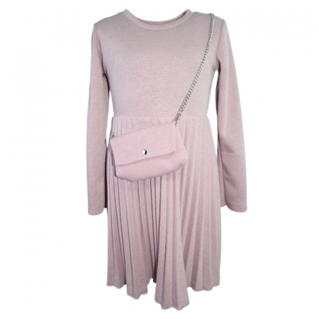 Rochite fete - Set rochie eleganta si geanta pentru fete JDJ N592, Roz