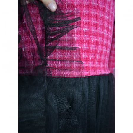 Rochie eleganta cu maneca lunga si tulle pentru fete New Collection 23208, Fucsia [4]