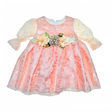 Set rochita pentru botez 4 piese Mini Junior RBTZ-24108, Coral [2]