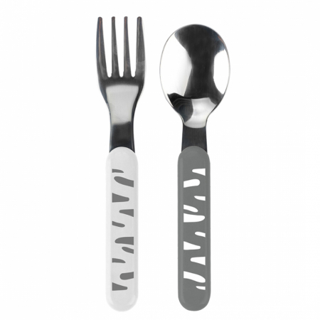 Vesela si tacamuri bebelusi - Set tacamuri pentru copii BabyOno 1065/01, Alb
