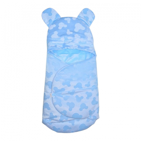 Saci de dormit - Sistem de infasat reglabil, 70 cm, pentru bebe, Mini Junior 95025A, Albastru