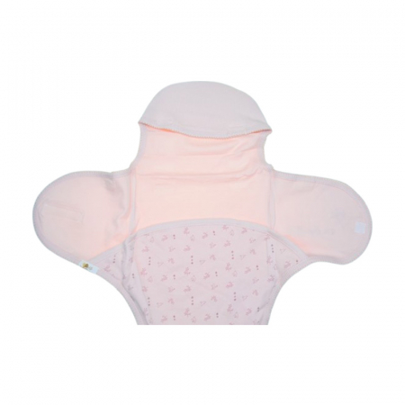 Sistem de infasat reglabil, din bumbac, 62 cm, pentru bebe, Mini Junior 20238R, Roz [3]