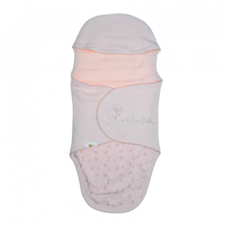 Saci de dormit - Sistem de infasat reglabil, din bumbac, 62 cm, pentru bebe, Mini Junior 20238R, Roz
