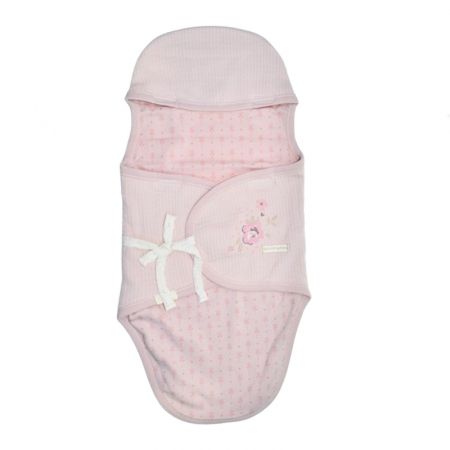 Saci de dormit - Sistem de infasat reglabil din bumbac 62 cm pentru bebe Mini Junior SIN-20119, Roz