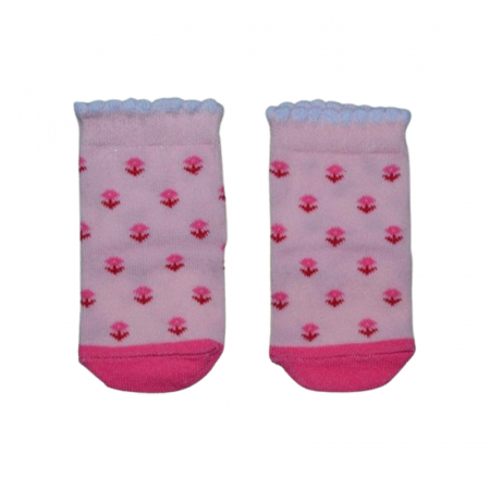 Sosete bebelusi si copii - Sosete antiderapante pentru fete, Mini Junior, SSTMJ-29R, Roz
