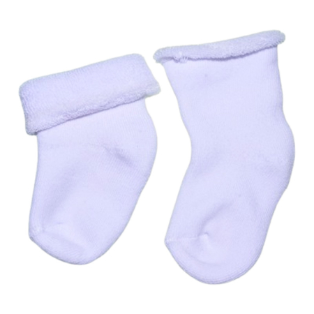 Sosete flausate, din bumbac pentru copii, Milusie SST0611A-7-8, Alb [2]