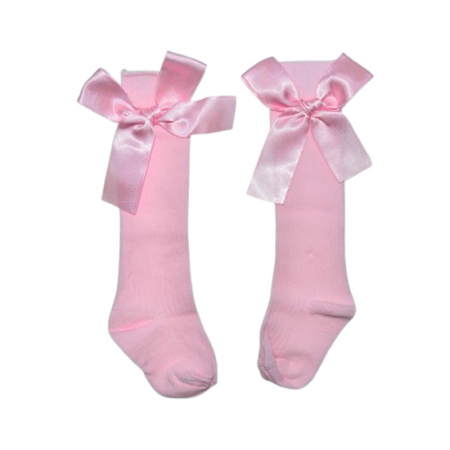 Sosete lungi, cu fundita, pentru fete, Mini Junior, SST2808R, Roz [1]