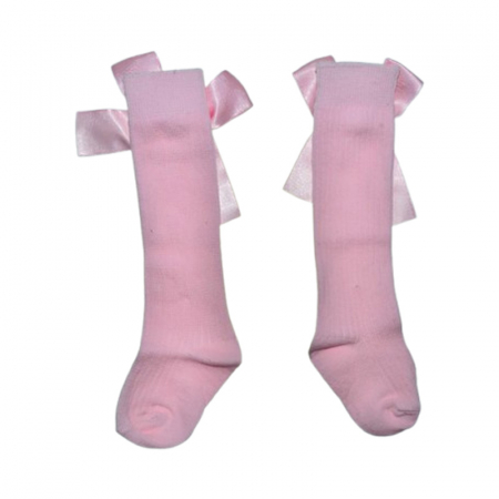 Sosete lungi, cu fundita, pentru fete, Mini Junior, SST2808R, Roz [2]