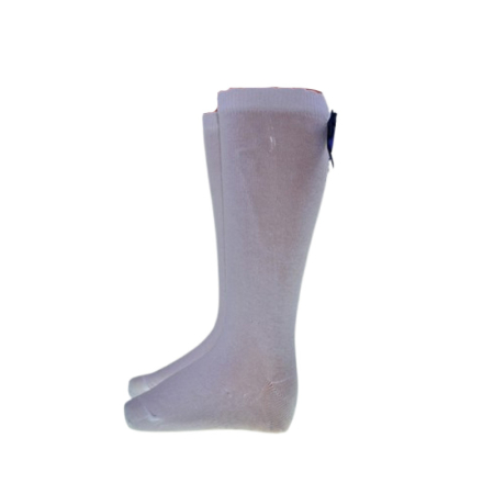 Sosete lungi din bumbac, cu fundita, pentru fete, Milusie 0110A, Alb [3]