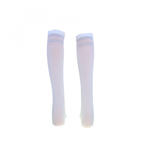 Sosete lungi din poliamida 60DEN, cu dungi, pentru fete, Milusie 297926, Alb [2]