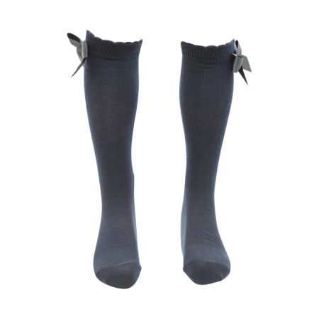 Sosete bebelusi si copii - Sosete lungi pentru fete Milusie 5115B-28-31, Bleumarin