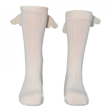 Sosete bebelusi si copii - Sosete lungi pentru fete Zual S-240323, Crem