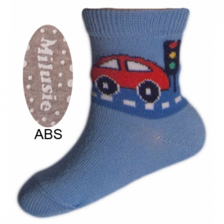 Sosete bebelusi si copii - Sosete pentru baieti cu ABS-Milusie B2213B-A-9-10-cm, Gri