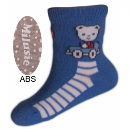 Sosete bebelusi si copii - Sosete pentru baieti cu ABS-Milusie B2213B-A2-9-10-cm, Gri