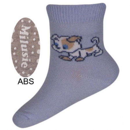 Sosete bebelusi si copii - Sosete pentru baieti cu ABS-Milusie B2213B-A4-9-10-cm, Gri