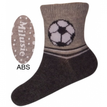 Sosete bebelusi si copii - Sosete pentru baieti cu ABS-Milusie B2213B-M1-9-10-cm, Gri