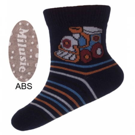 Sosete bebelusi si copii - Sosete pentru baieti cu ABS-Milusie B2213B-N-9-10-cm, Gri