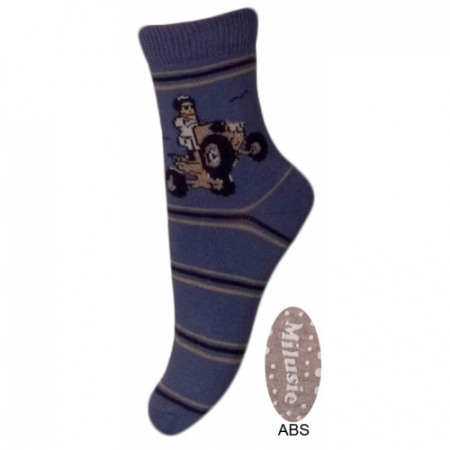 Sosete bebelusi si copii - Sosete pentru baieti cu ABS-Milusie B2214-A2-13-14-cm, Albastru