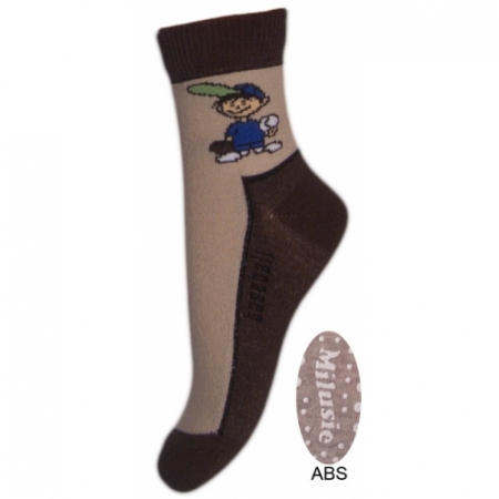 Sosete bebelusi si copii - Sosete pentru baieti cu ABS-Milusie B2214-M-13-14-cm, Albastru