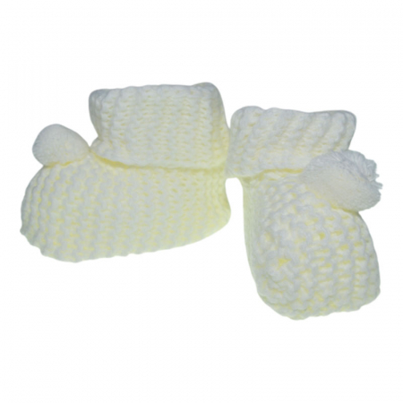 Sosete bebelusi si copii - Sosete tricotate pentru fete Mini Junior S040823, Crem
