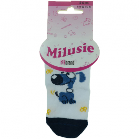 Sosete pentru baieti Milusie 2219-CNNA-5-6-cm, Alb [1]