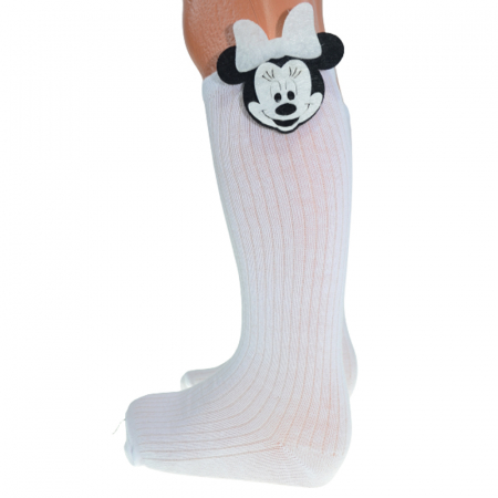 Sosete bebelusi si copii - Sosete pentru fete cu  Minnie Karatepe 28050A, Alb