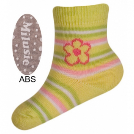 Sosete bebelusi si copii - Sosete pentru fete cu ABS Milusie B2213F-V-7-8-cm, Gri