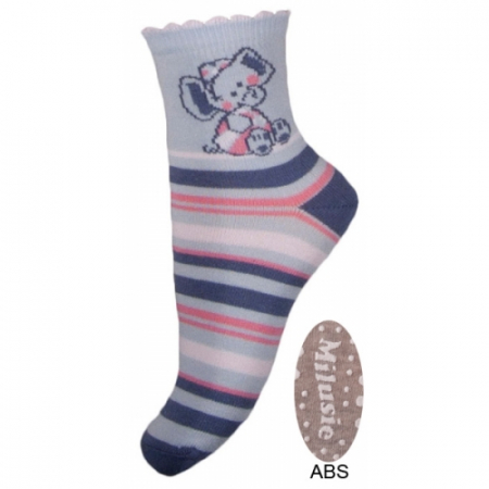 Sosete bebelusi si copii - Sosete pentru fete cu ABS Milusie B221F-A-15-17-cm, Albastru