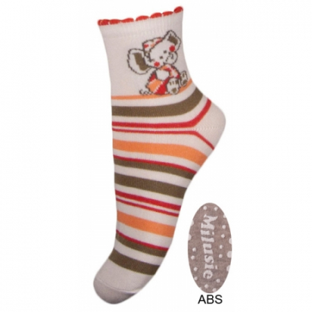 Sosete bebelusi si copii - Sosete pentru fete cu ABS Milusie B221F-C-15-17-cm, Albastru