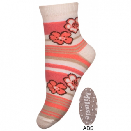 Sosete bebelusi si copii - Sosete pentru fete cu ABS Milusie B221F-C1-15-17-cm, Albastru