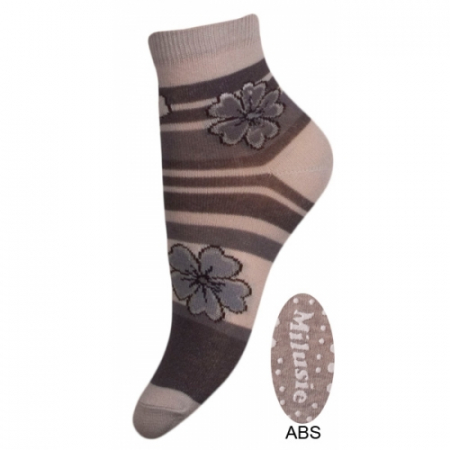 Sosete bebelusi si copii - Sosete pentru fete cu ABS Milusie B2214F-M4-15-17-cm, Albastru