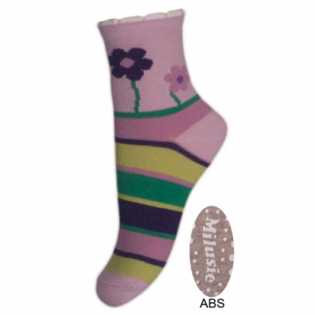 Sosete bebelusi si copii - Sosete pentru fete cu ABS Milusie B2214F-R-15-17-cm, Albastru