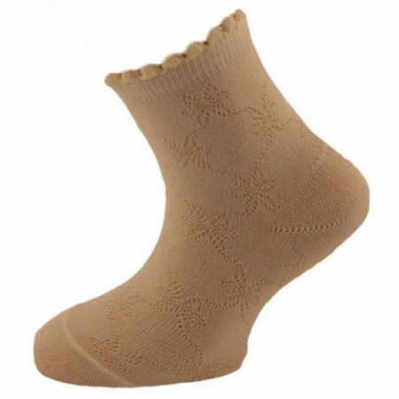Sosete bebelusi si copii - Sosete pentru fete Milusie B2208-C2-13-14-cm, Crem