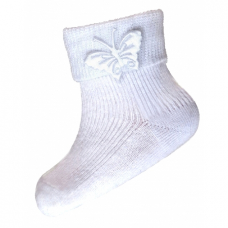 Sosete bebelusi si copii - Sosete pentru fete Milusie B2211-A10-9-10-cm, Alb