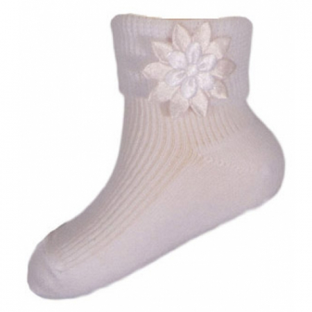 Sosete bebelusi si copii - Sosete pentru fete Milusie B2211-A8-5-6-cm, Alb