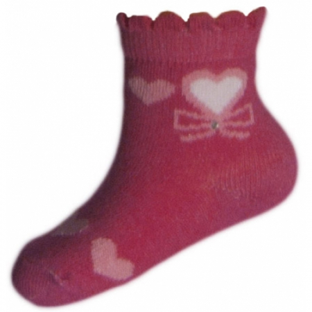 Sosete bebelusi si copii - Sosete pentru fete Milusie B2219F-F3-5-6-cm, Fucsia
