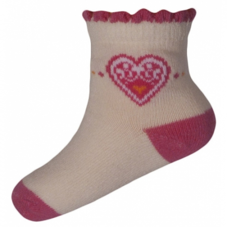 Sosete bebelusi si copii - Sosete pentru fete Milusie B2219F-R10-5-6-cm, Roz