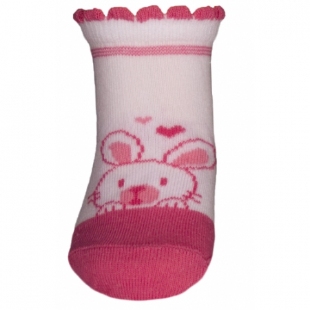 Sosete bebelusi si copii - Sosete pentru fete Milusie B2219F-R13-5-6-cm, Roz