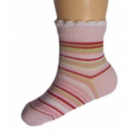 Sosete bebelusi si copii - Sosete pentru fete Milusie B2219FR2-5-6-cm, Roz