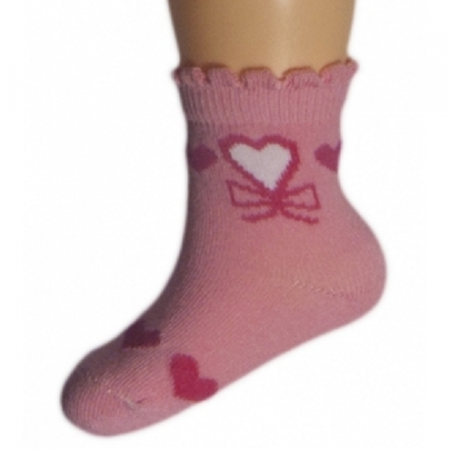 Sosete bebelusi si copii - Sosete pentru fete Milusie B2220-R-5-6-cm, Roz