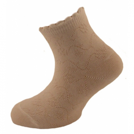 Sosete bebelusi si copii - Sosete pentru fete Milusie B2233-C-21-22-cm, Crem