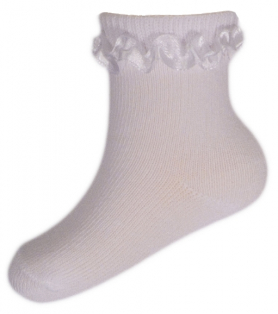 Sosete bebelusi si copii - Sosete pentru fete Milusie B2241-A-7-8-cm, Alb