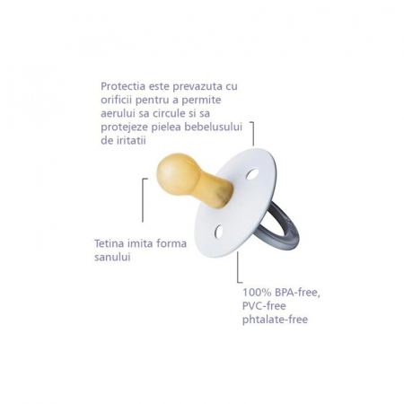Suzetă dinamică din cauciuc natural  Hevea S Bibs Mustard 010363, Galben [2]