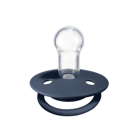 Suzete - Suzeta anatomica din silicon Bibs De Lux Steel Blue 215355, Albastru