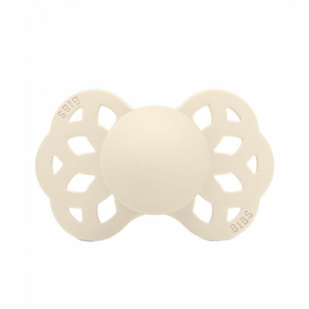 Suzeta anatomica din silicon Bibs Infinity Pacifier Ivory 241651, Crem [3]